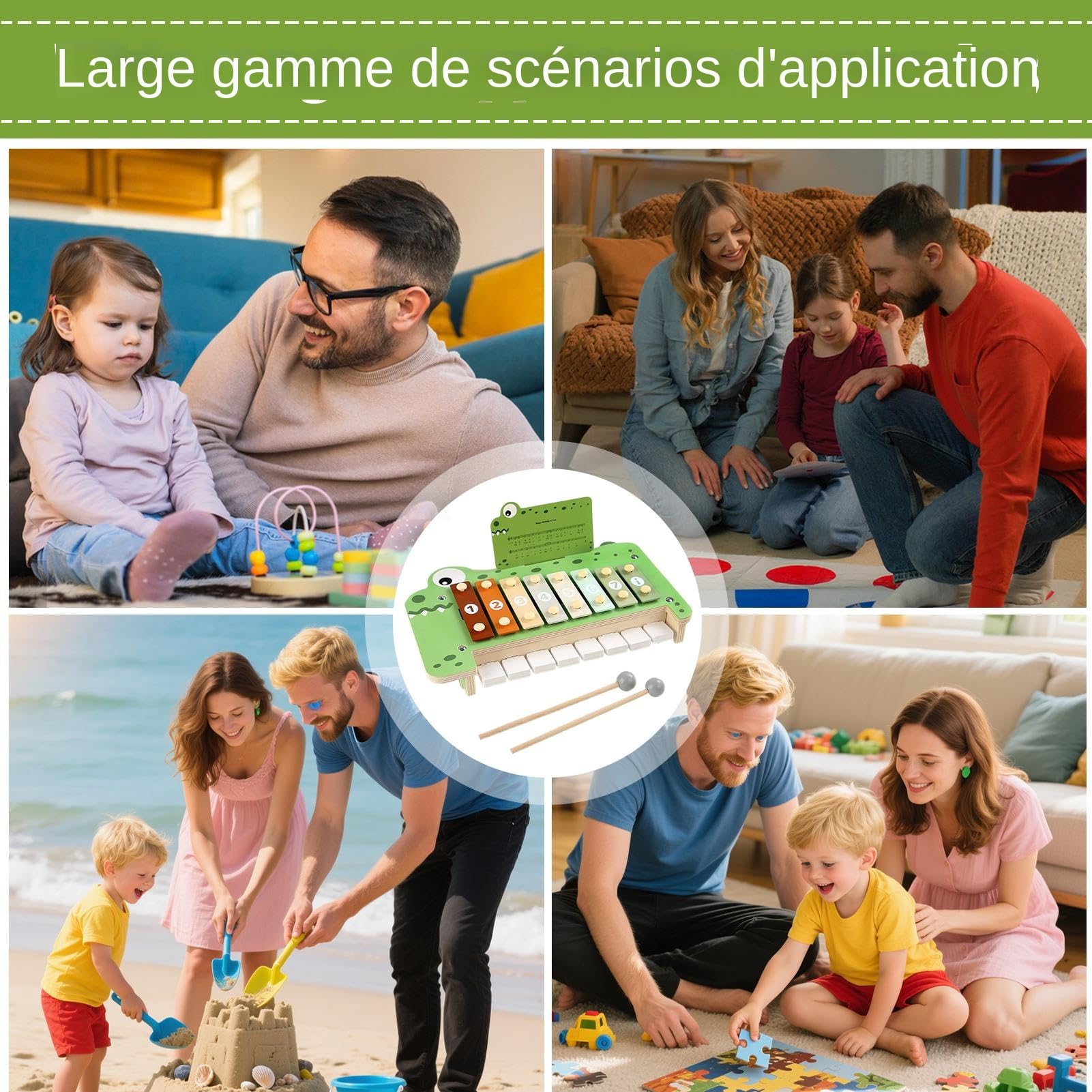 Xylophone Enfant Instrument d'Éveil Sensoriel et d'apprentissage Percussion