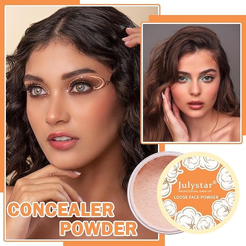 Miniatura 2 de Polvo facial suelto, efecto de enfoque suave, control de aceite, polvo de ajuste facial de larga duración, minimiza los poros y las líneas finas y