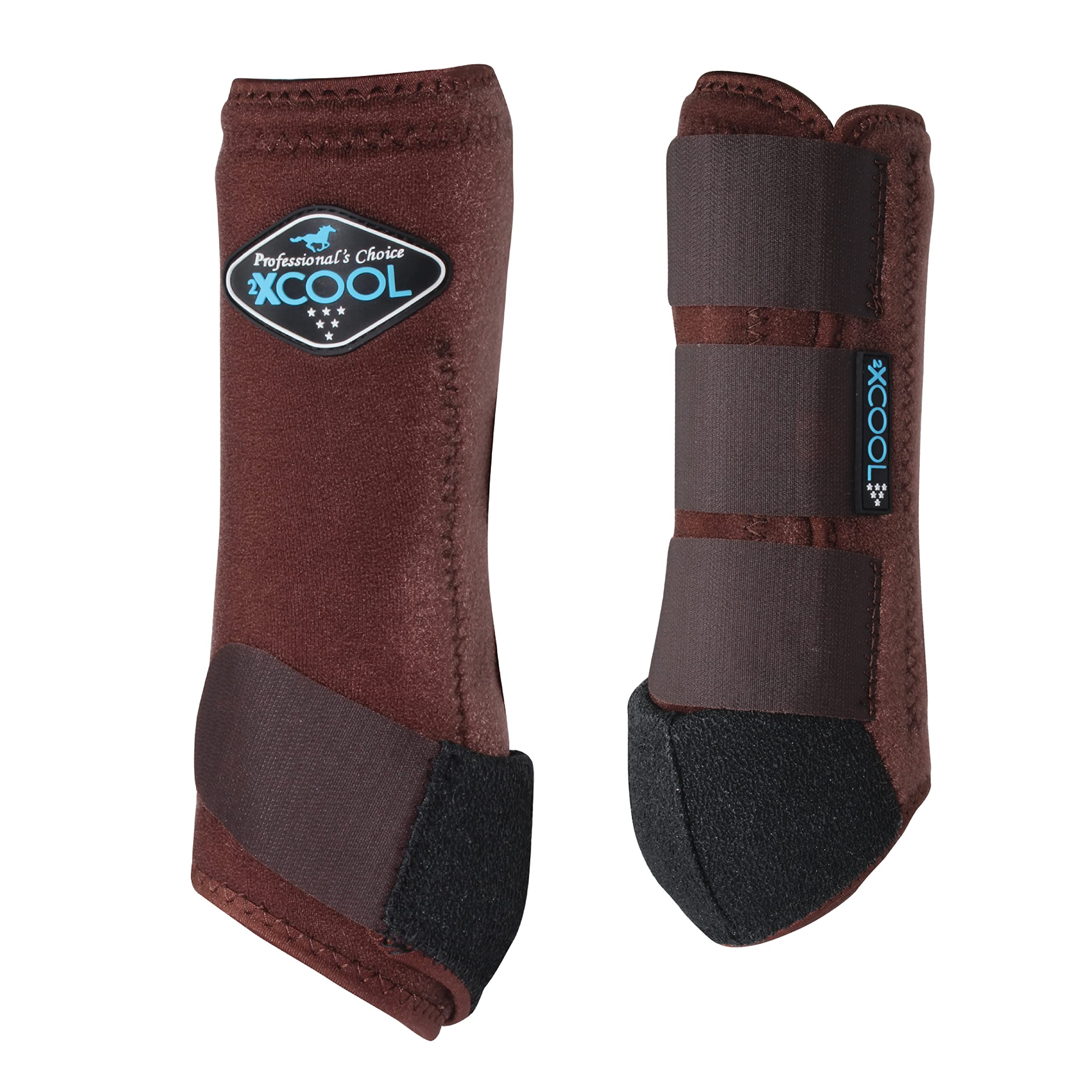 Professional's Choice2XCOOL Sports Medicine Horse Boots | Protective & Breathable Design for Ultimate Comfort, Durability & Cooling in Active Horses | 2 Pack (Chocolate, Medium)