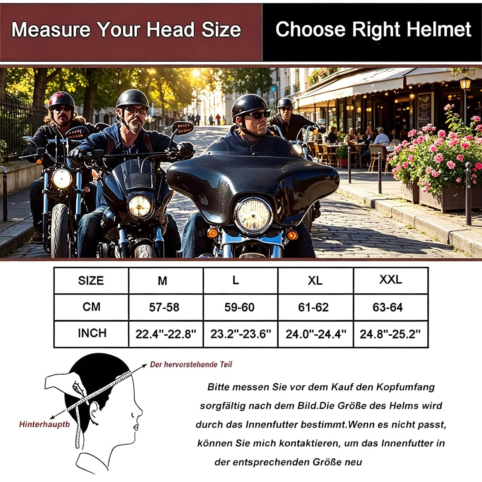 Kask Motocyklowy Retro Vintage Jet, Styl Pilot z Wbudowaną Blendą Słoneczną & Maską Skull, Homologacja ECE R22.06 na Skuter Moped Cruiser