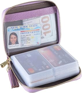 Easyoulife Womens Credit Leather Blocking