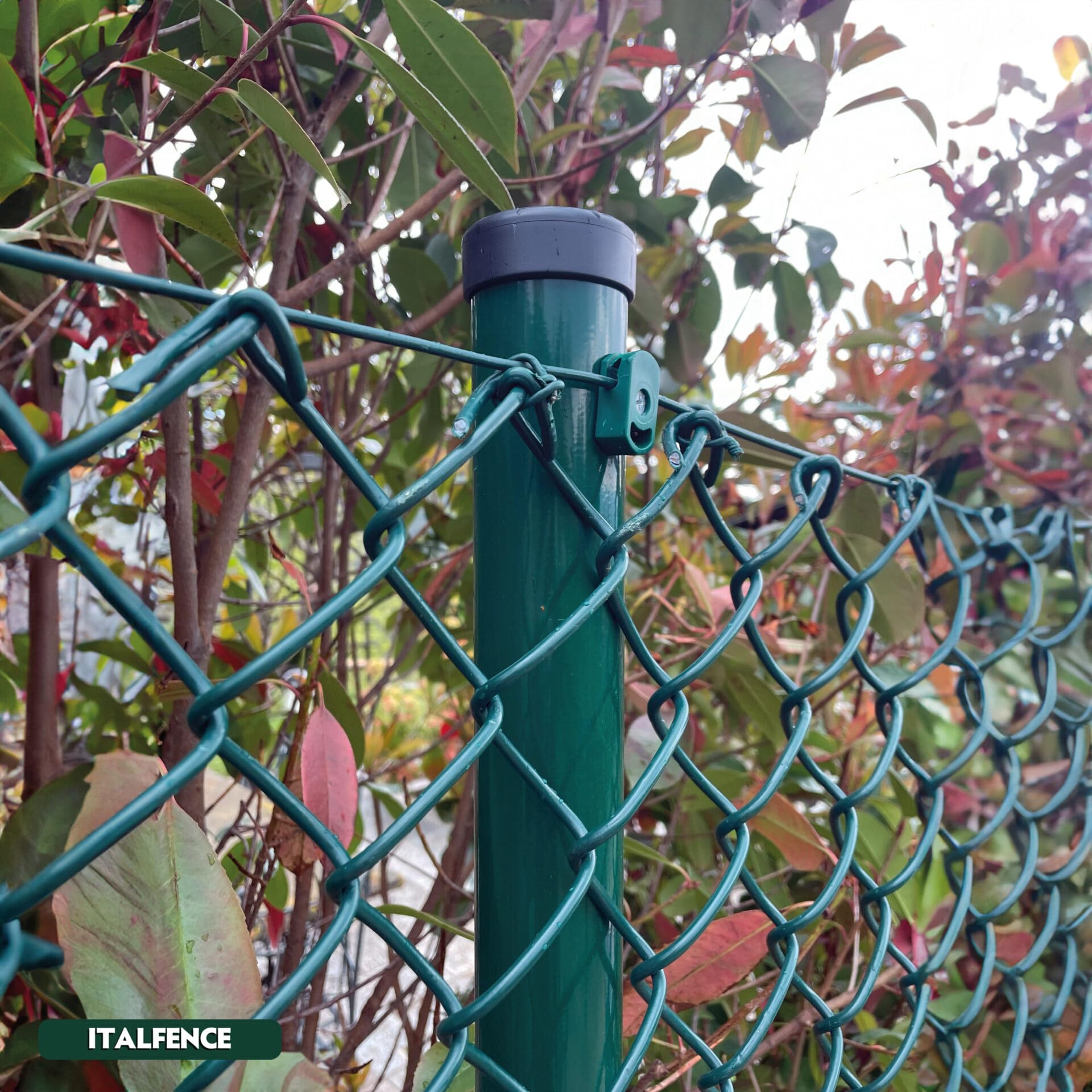 Poste tubo redondo para cercado, plastificado verde (Todas las alturas) [H 200cm, Ø48mm, 10 piezas]