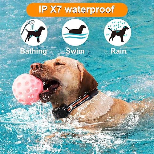 Miniatura 4 de Collar de entrenamiento impermeable con 4 modos de entrenamiento seguros, collar E de perro de 3300 pies con control remoto (para perros de 8 a 120