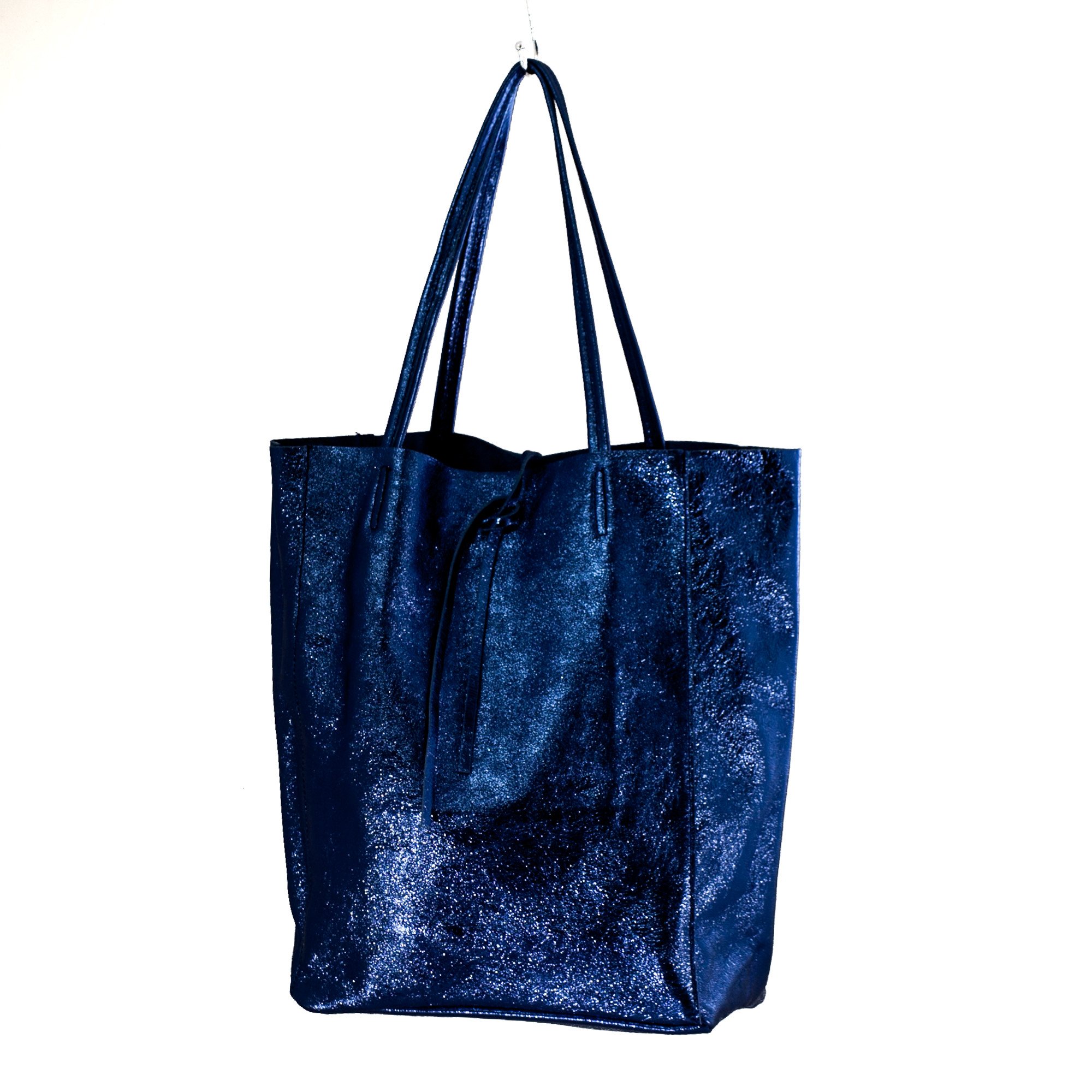 Genuine Leather Made in Italy Metallic Tote/Shopper Handbags