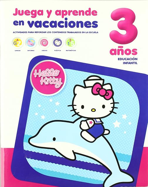 Portada de Juega y Aprende en Vacaciones Hello Kitty