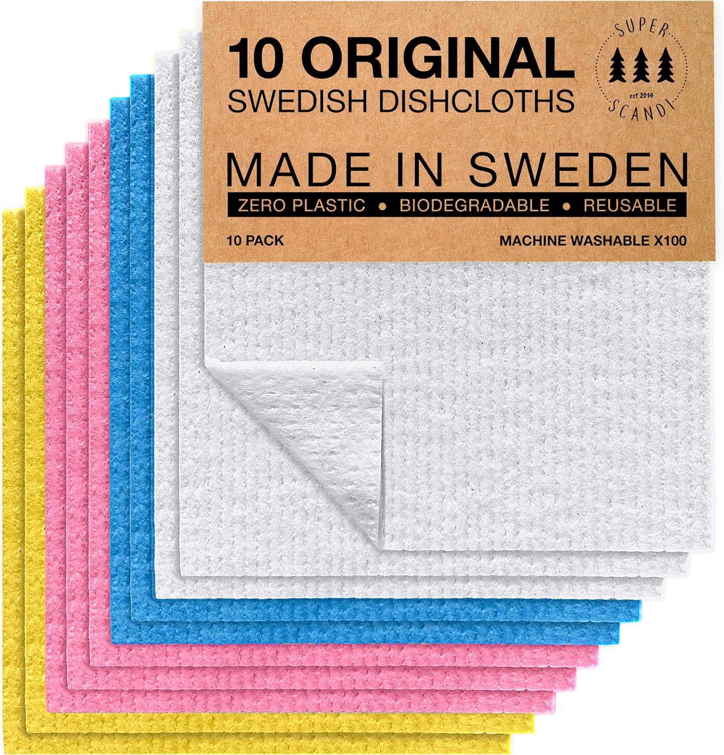 スウェーデン製ディッシュクロス 再利用可能な生分解性セルロースクリーニングクロス Amazon.co.jp: SUPERSCANDI スウェーデン製ディッシュクロス 再利用