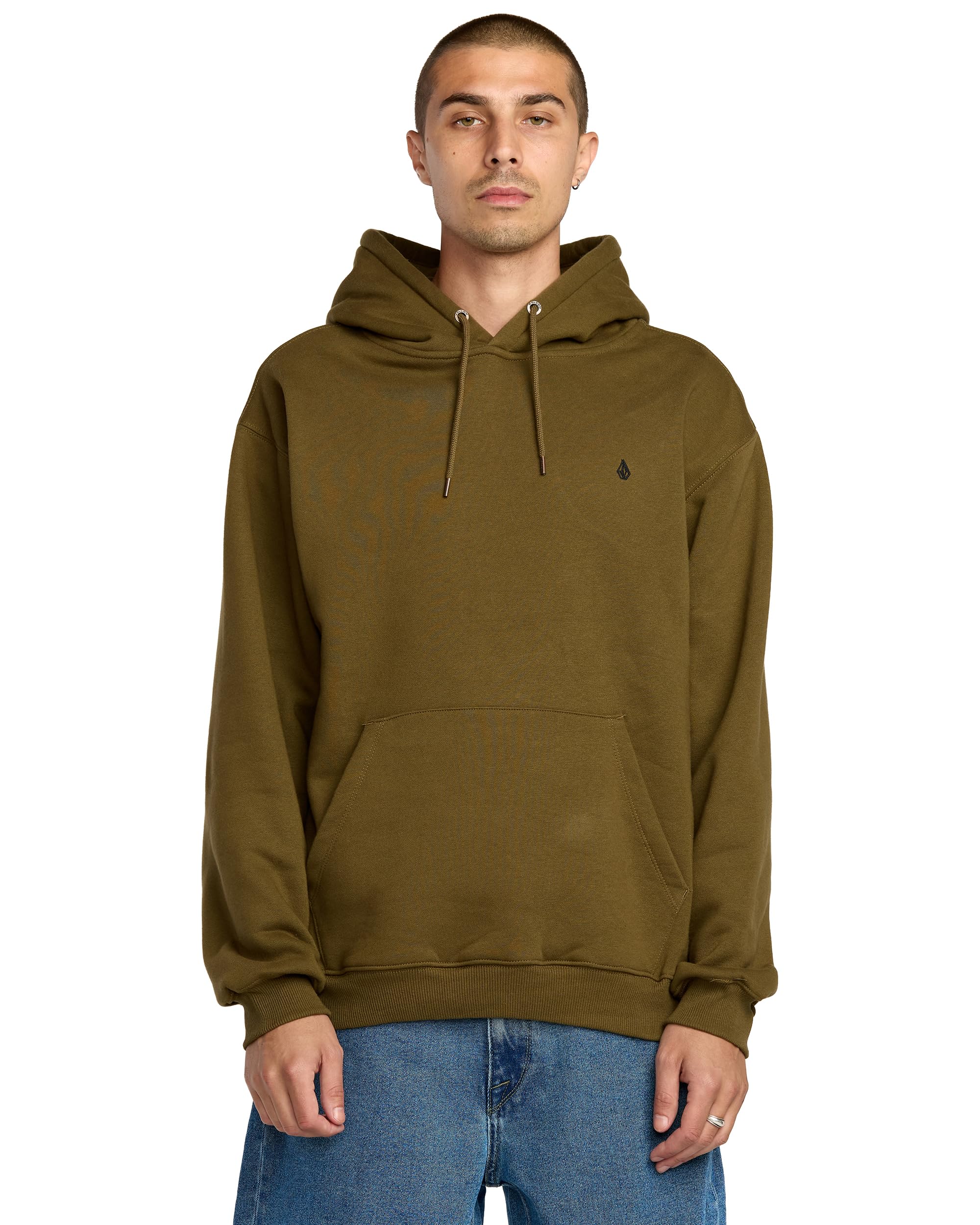 Volcom Men's Single Stone Pullover Hoodie Fleece Sweatshirt, Brindle, M