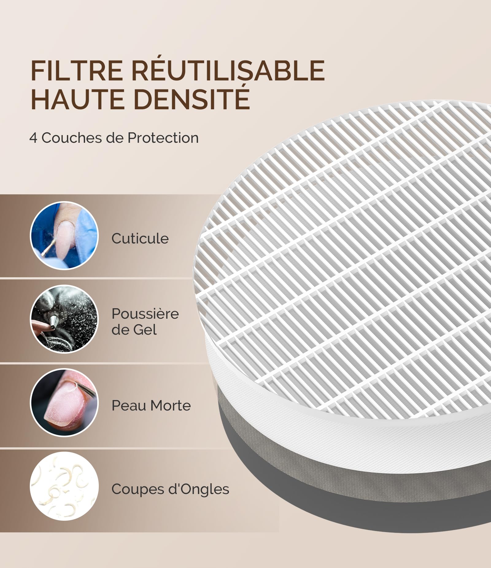 MelodySusie Aspirateur Ongles Professionnel avec Filtre Réutilisable, SProF Collecteur de Poussière d'Ongles, Aspirateur de Table Puissant pour la Manucure au Salon ou à la Maison, Violet