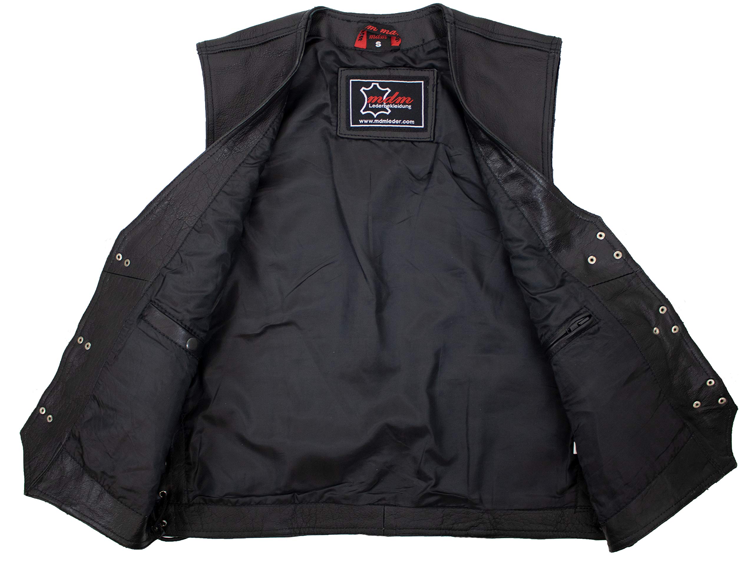 gilet in pelle, tasche applicate (S)