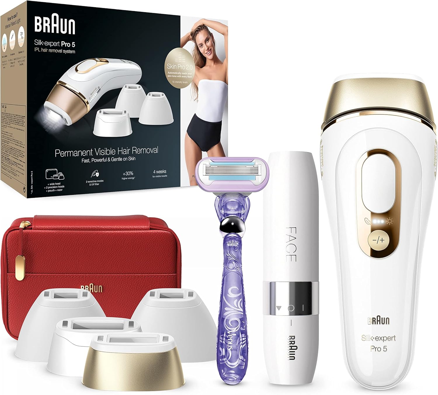 Braun Silk·Expert Pro 5 PL5387 Latest Generation IPL, Visible Hair Removal, White&Gold & Braun