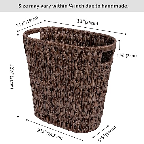Miniatura 2 de GRANNY SAYS Cubo de basura de mimbre, resistente al agua, cesta de basura de mimbre para baño, dormitorio, papelera duradera con asas, 19 litros5