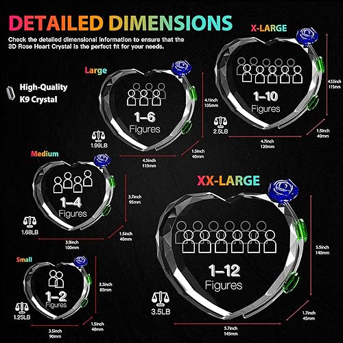 Miniatura 9 de QPCBEBY Foto de cristal 3D con rosa de cristal rojo, regalos personalizados para el día de la madre para mamá, esposa, mujer, ella, novia, pareja,