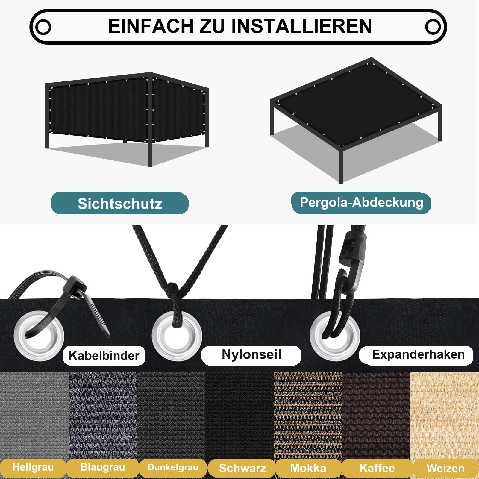 Shade&Beyond Filet d'Ombrage 3x5m HDPE 160g/m², Toile Protection Solaire 90% UV avec Œillets Inoxydables, Voile d'Ombrage Renforcé Coupe-Vent pour Jardin, Pergola, Terrasse, Piscine, Serre, Noir