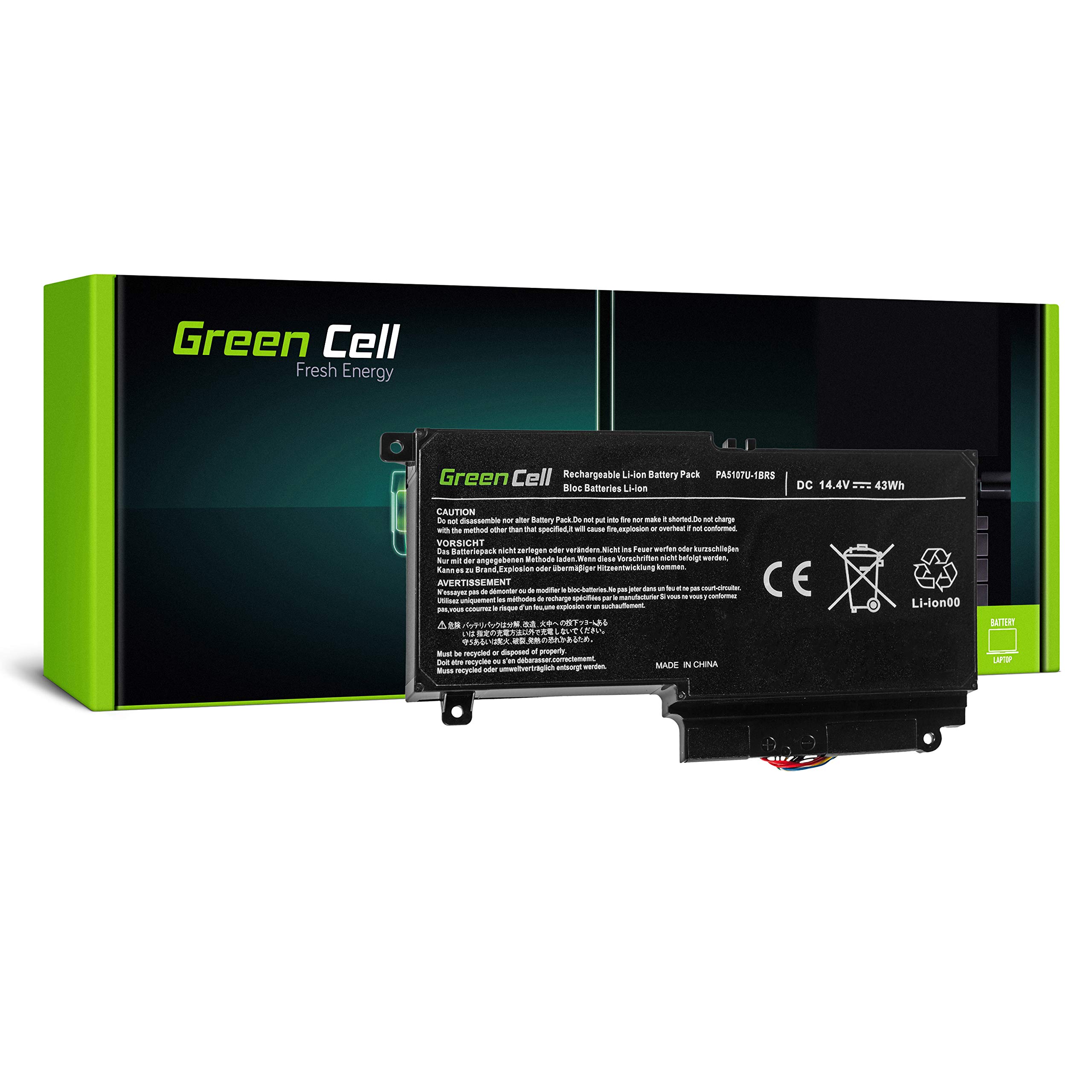 Green Cell Batería Toshiba PA5107U-1BRS para Toshiba Satellite L50-A L50-A-19M L50-A-105 L50-A-106 L50-A-10Q L50-A-16Q L50-A-19N L50-A-1EK P50-A P50-A-11L P50-A-13C P50t-A Pro L50-A L50-A-133 Portátil