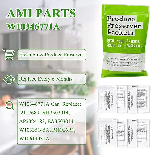 Miniatura 3 de AMI PARTS W10346771A Pieza de repuesto para conservador de productos compatible con refrigeradores (4 repuestos, 8 paquetes)