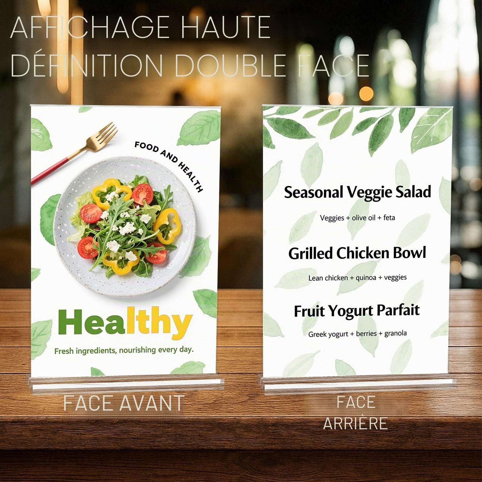 6 Pièces Présentoir de Table A4 - Porte Affiche - porte menu - Présentoir en Acrylique Transparent pour Menus,publicité,cadre photo,affichage,restaurant