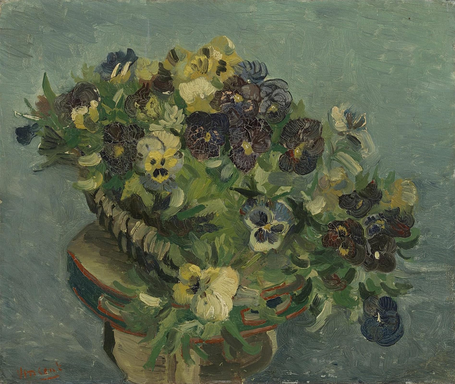 ARTXLXXBN Famous Painting Art Wall Decor Abstract Art Picture Basket of Pansies Animal Pictures for Home Decor 60x90cm