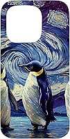 Vista 14 de Starry Night Famous Painting Style Penguins Case para iPhone 17