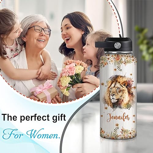 Vista 56 de Hyturtle Botella de agua personalizada de burro, botella de acero inoxidable aislada con nombre personalizado con tapa a prueba de fugas, 18 onzas