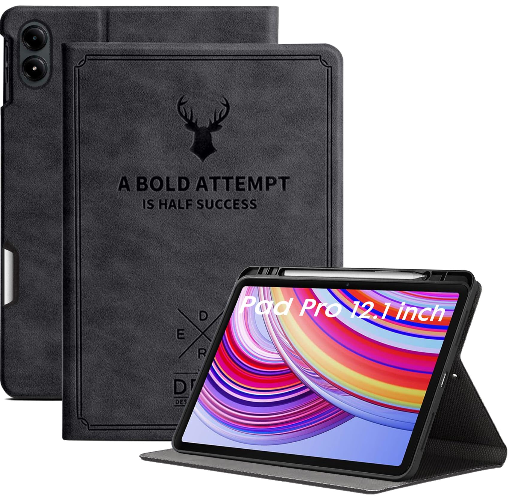 Robustrion Cover for Redmi Pad Pro 12.1 Cover Case, Deer Pattern Flip Cover with Pencil Holder for Redmi Pad Pro 5G Tablet 12.1 inch [ Auto Sleep Wake Support] - Black (B0D6W5ZPQP) Amazon Price History, Amazon Price Tracker