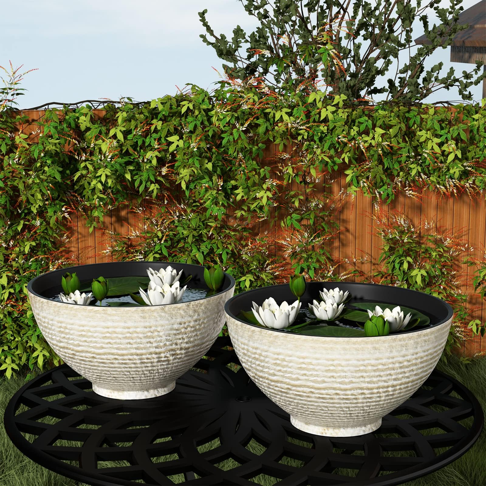 Outside Large Bowl Planters Orinoco Large Bowl Planter | Crescent