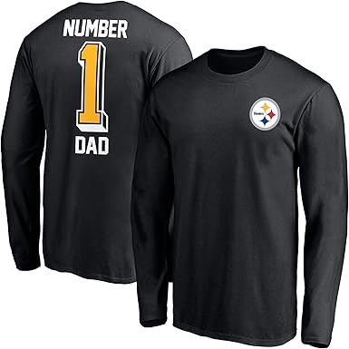 Amazon.com : Fanatics Men's Black Pittsburgh Steelers #1 Dad Long Sleeve T-Shirt : Sports & Outdoors