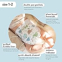 Vista 4 de The Honest Company - Club Box, pañales Clean Conscious, estampado Above It All + Barnyard Babies, talla 1, 80