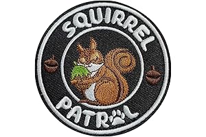 Embroidered Squirrel Patrol Patch for Backpacks, Dog Vests, and Harnesses