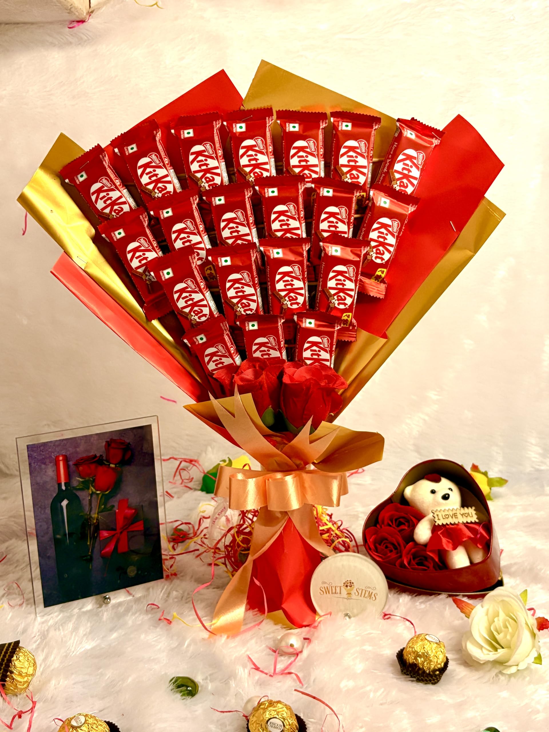 SWEET STEMS Luxury Kitkat Chocolate Gift for your loved ones with wish card (Birthday Card)-image-13