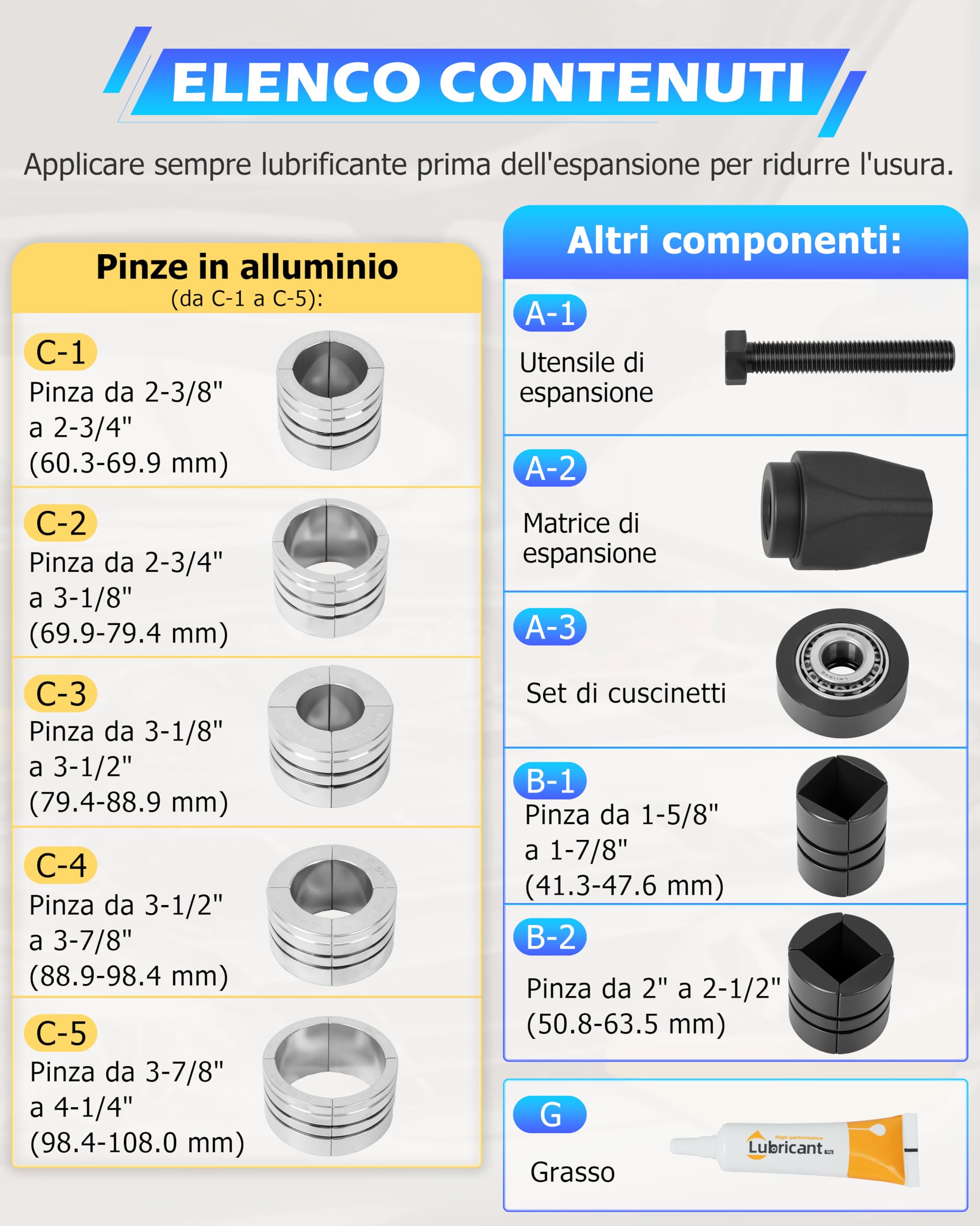 DAYUAN Kit di attrezzi per tubo di scarico, 28 mm, kit per tubo di scarico da 1-5/8 a 4-1/4 pollici, per tubo di coda
