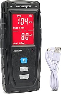 EMF Meter Rechargeable Digital Electromagnetic Field Radiation Detector with LCD Hand-held Tester, Ghost Hunting EMF Detector for EMF Inspections, Office, Home, and Outdoor