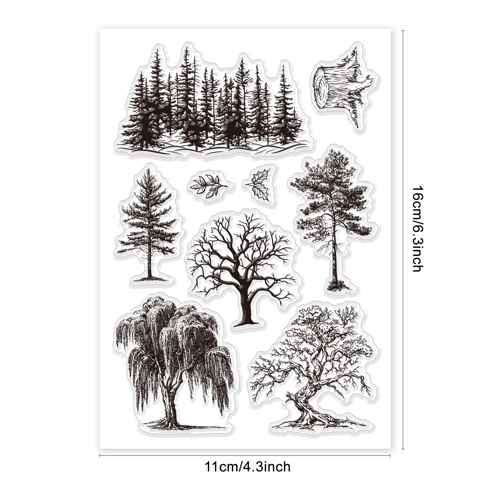 GLOBLELAND Tampons Transparents Forme D'arbres Pour La