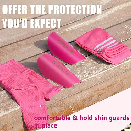 Miniatura 9 de Espinilleras de fútbol para jóvenes y niños, juego de espinilleras y calcetines largos de fútbol para niños de 3, 4 a 6, 6 a 8, 8 a 10, 10 a 12 años