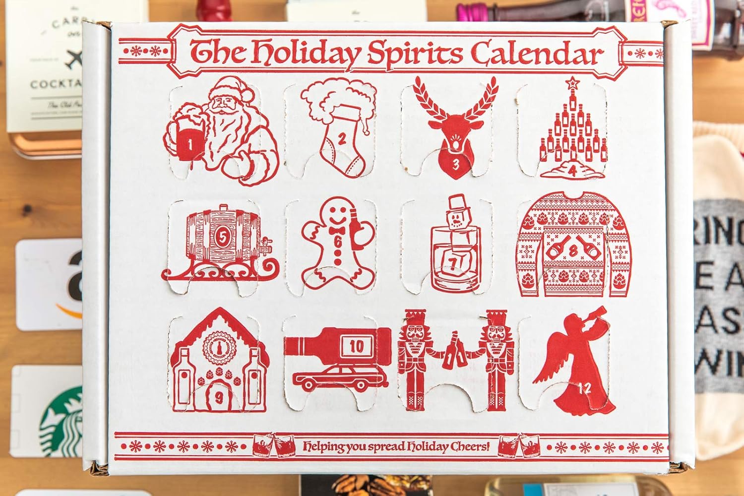 Advent Calendar for Alcohol & Adults | Gift Booze & Wine for Christmas 2025 | Great White Elephant & Holiday Party Hostess Present Idea | Alcohol Not Included (5, Spirits)