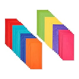 American Greetings Rainbow Tissue Paper, 40 Sheets (8 colors, 20 in. x 20 in.) for Birthdays, All Occasions, Gift Bags and Boxes, Gift Wrap, Crafts, Paper Flowers, Pom Poms, and More