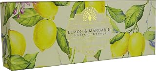 The English Soap Company Triple Gift Boxed Hand Soaps Lemon and Mandarin 3 x 100g