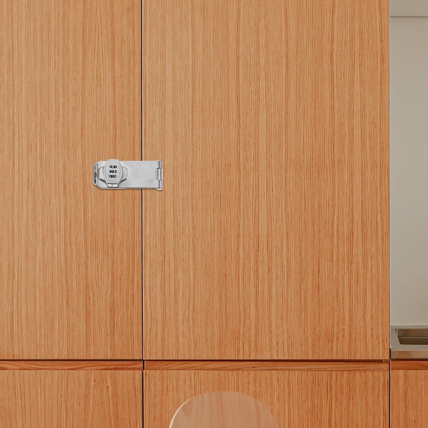 jojofuny Combination Cabinet Password Lock, Mechanical Drawer Lock with 4-inch Three-Hole Mount, Anti-Theft Silver Finish for Office and Bedroom Cabinets, Screw Installation