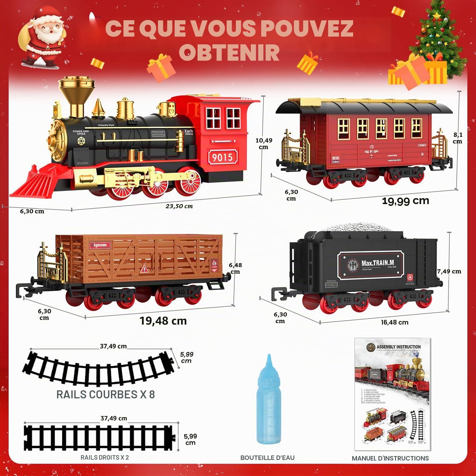 Hot Bee Train Electrique Noël Enfant, Train Electrique Adulte, Jouet 3 4 5 6 7 8 9 Ans Garçon, Cadeau Enfant 3-12 Ans