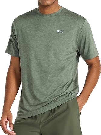 Reebok Men's Strike Short Sleeve Crewneck T-Shirt, Standard Fit, Lightweight Stretch Poly Jersey Fabric