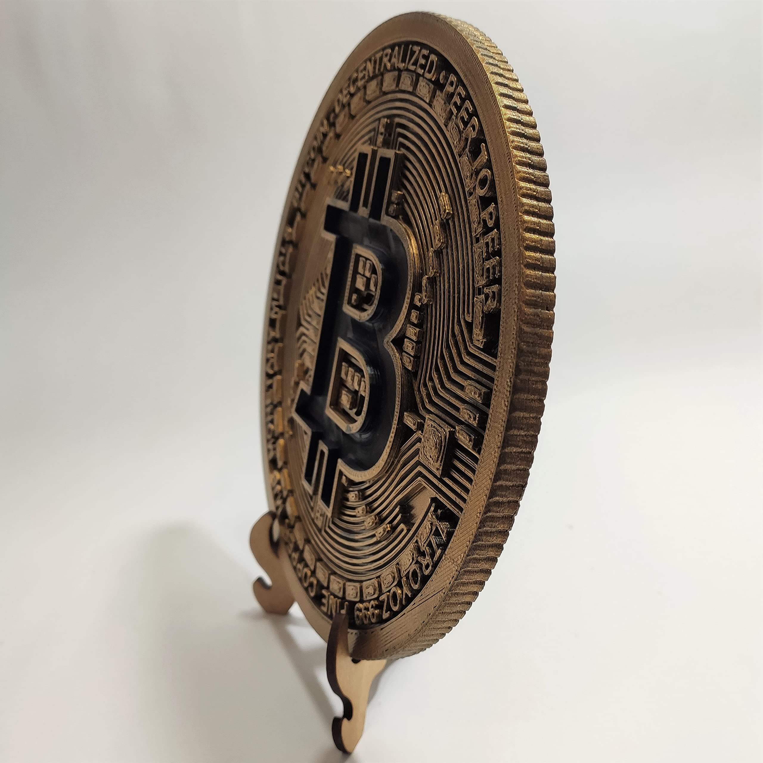 Moeda Bitcoin 3D Fisica Dourada 20 Cm Parede Com Suporte Trader :  Amazon.com.br: Brinquedos e Jogos