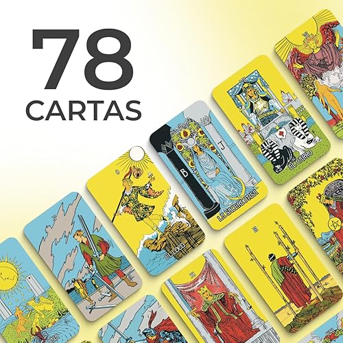 Miniatura 6 de Cartas del tarot originales en español, baraja de 78 cartas, baraja española de tamaño de bolsillo (4.13 x 2.3 pulgadas), cartas de adivinación,