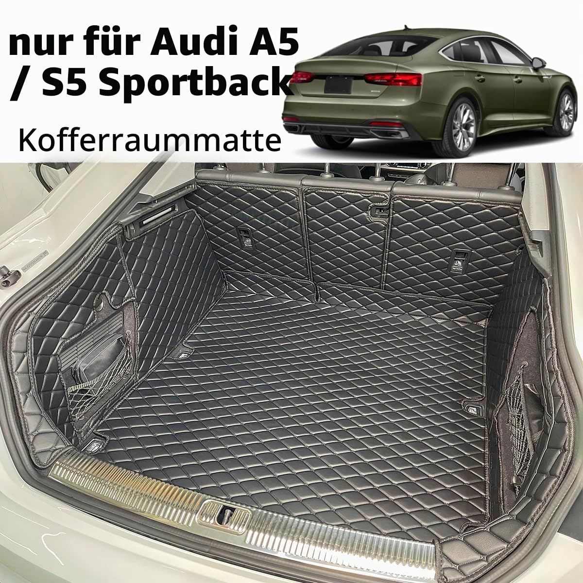 Kofferraumwanne für Audi A5 Sportback 2016-2024 Kofferraummatte | Audi S5 & A5 Viertürer kofferraum schutzmatte