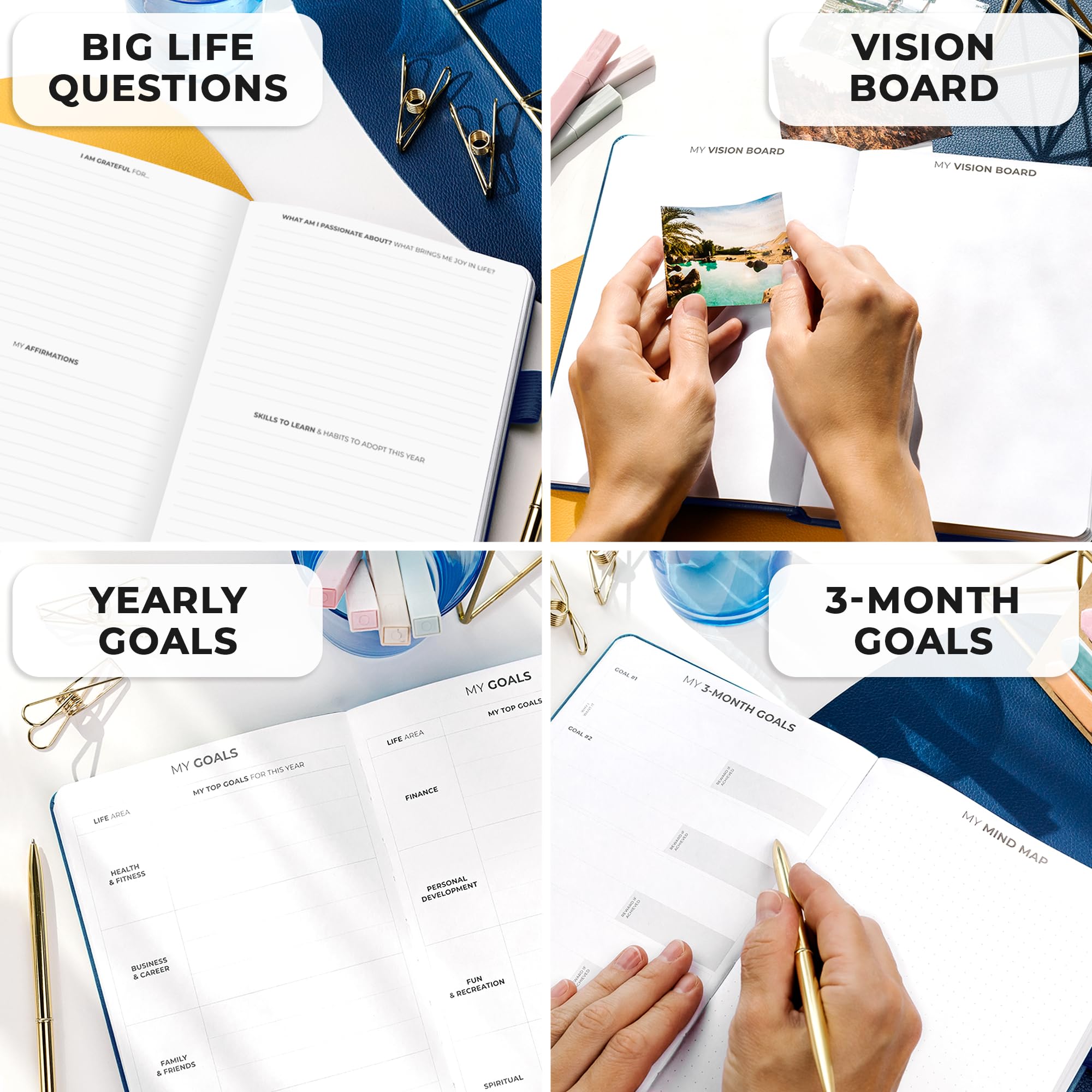 Clever Fox Planner Premium – Agenda settimanale e mensile non datata per produttività e gestione del tempo, A5 (blu mistico)