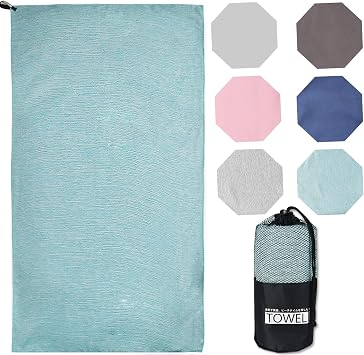Quick Drying Beach Towel, Beach Mat, Bath Towel, 31.5 x 70.9 inches 80 x 180 cm, Sofa Blanket, Stylish, Sand Free, Beach Blanket, Adults, Beach Bathing, Cute, Quick Drying Cation, Sea Green, 29.9 x