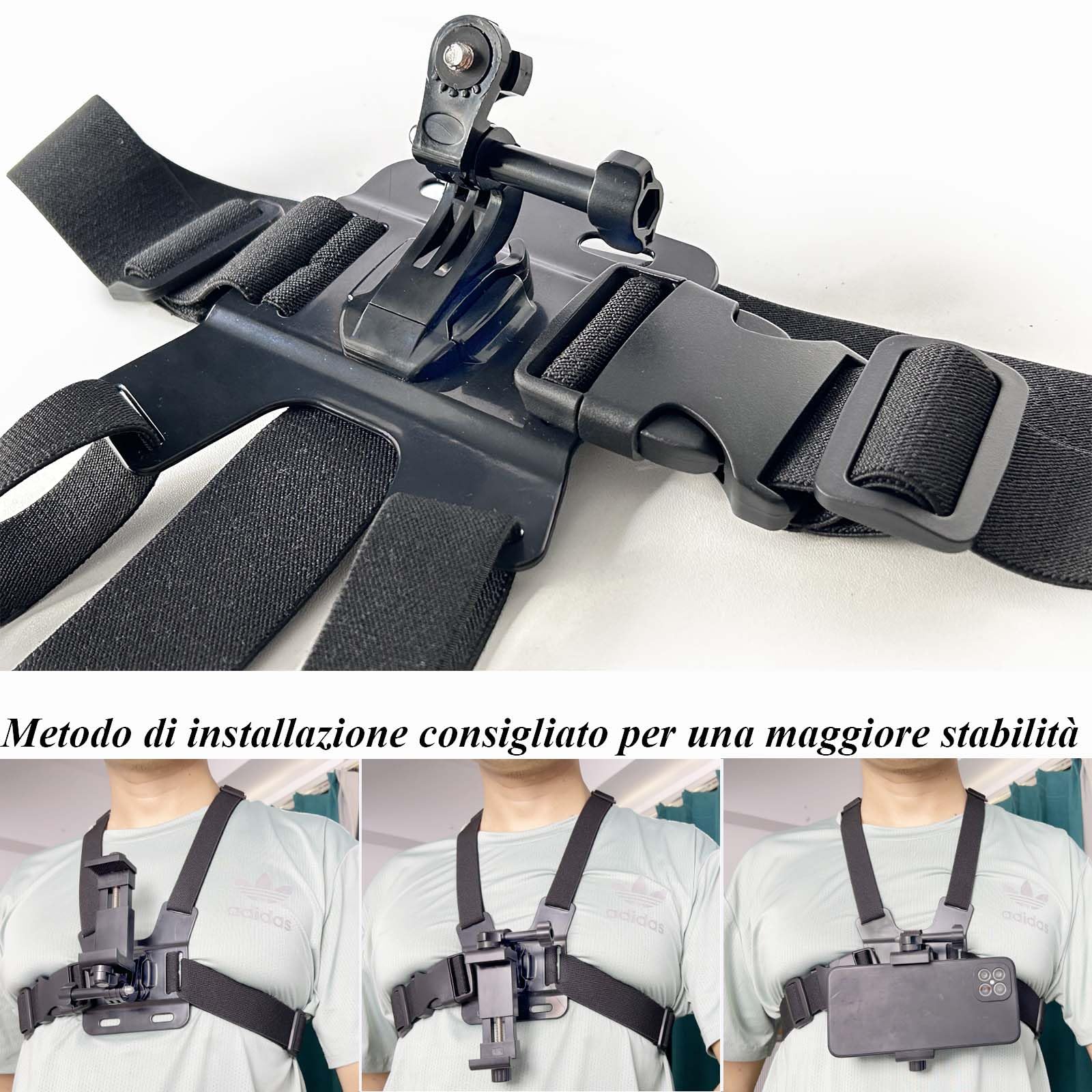 Supporto per cinghia toracica regolabile e zaino tracolla