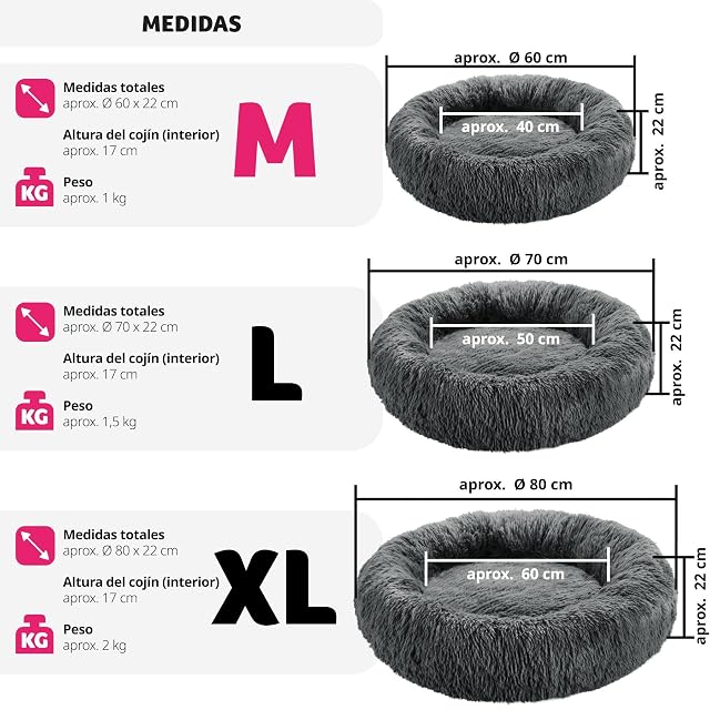 Foto 6 de 8 de tectake® Cama para Perros Pequeños, Medianos o Grandes, Cama Perro con Acolchado Extragrueso y Borde Elevado
