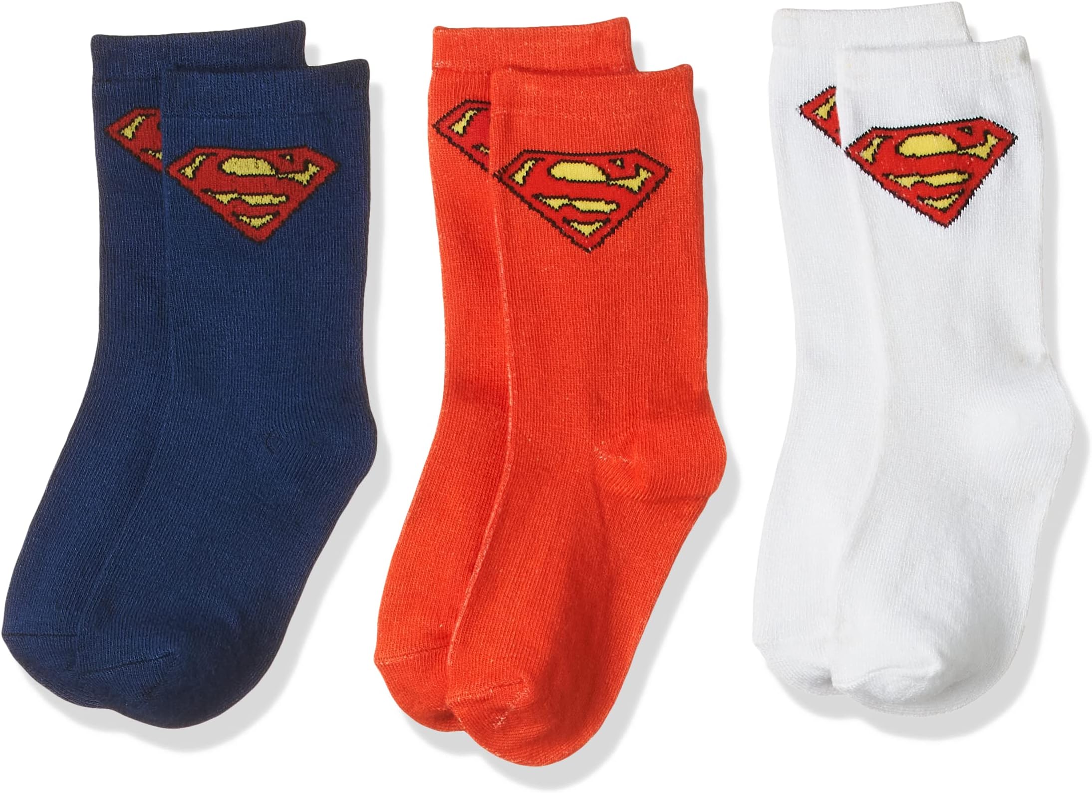 Superman Bamboo Cotton Sock - Solid (Pack Of 3) - Blue/White/Red 5-8Y