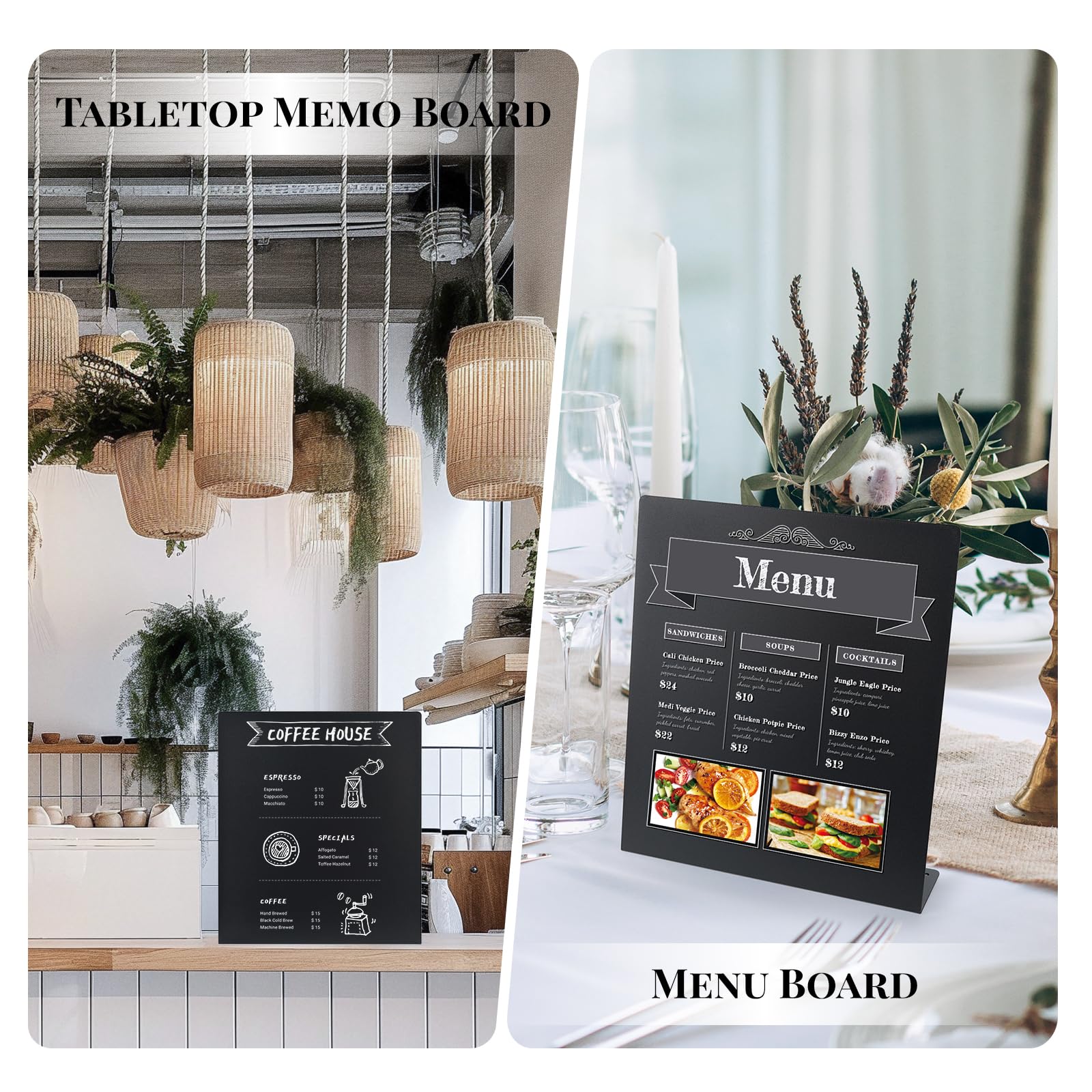 Bekith 2-Pack Magnetic Bulletin Board With Easel Stand - 11x9.8 Inch