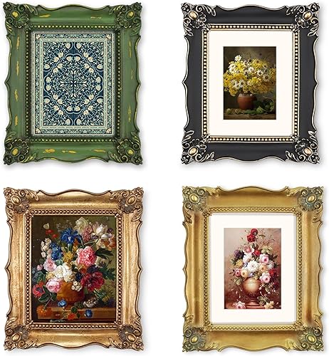 Miniatura 7 de SIMON'S SHOP Marco de fotos de 8 x 10 pulgadas con alfombrilla para foto de 5 x 7, marcos de pared y mesa negros de 8 x 10, marcos vintage para