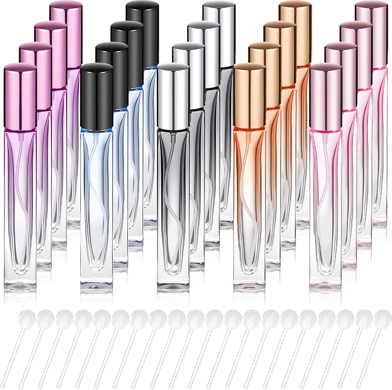Frascos de Perfume Domensi Recarregáveis de Vidro, 10 mL, Pacote com 20
